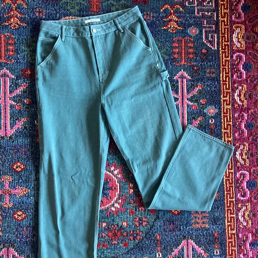 Sage green 90s BF carpenter jeans